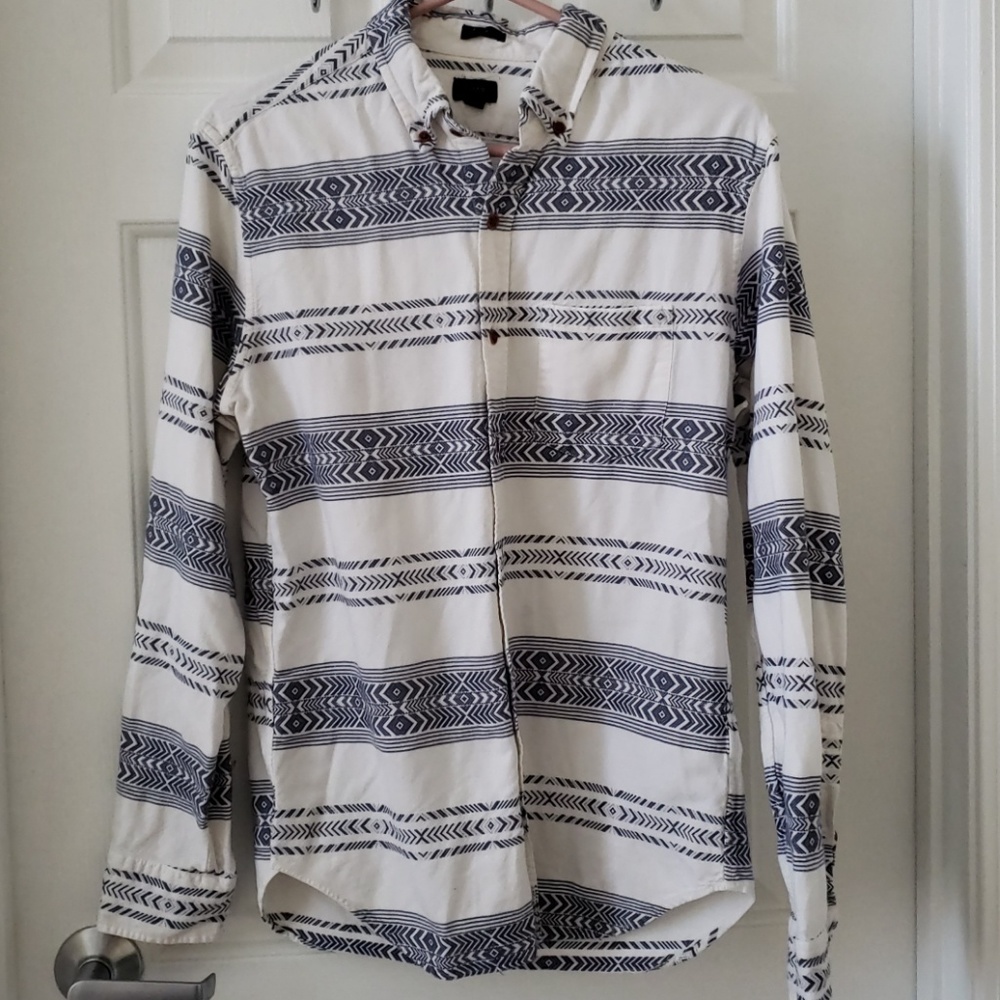 J Crew button down patterned shirt